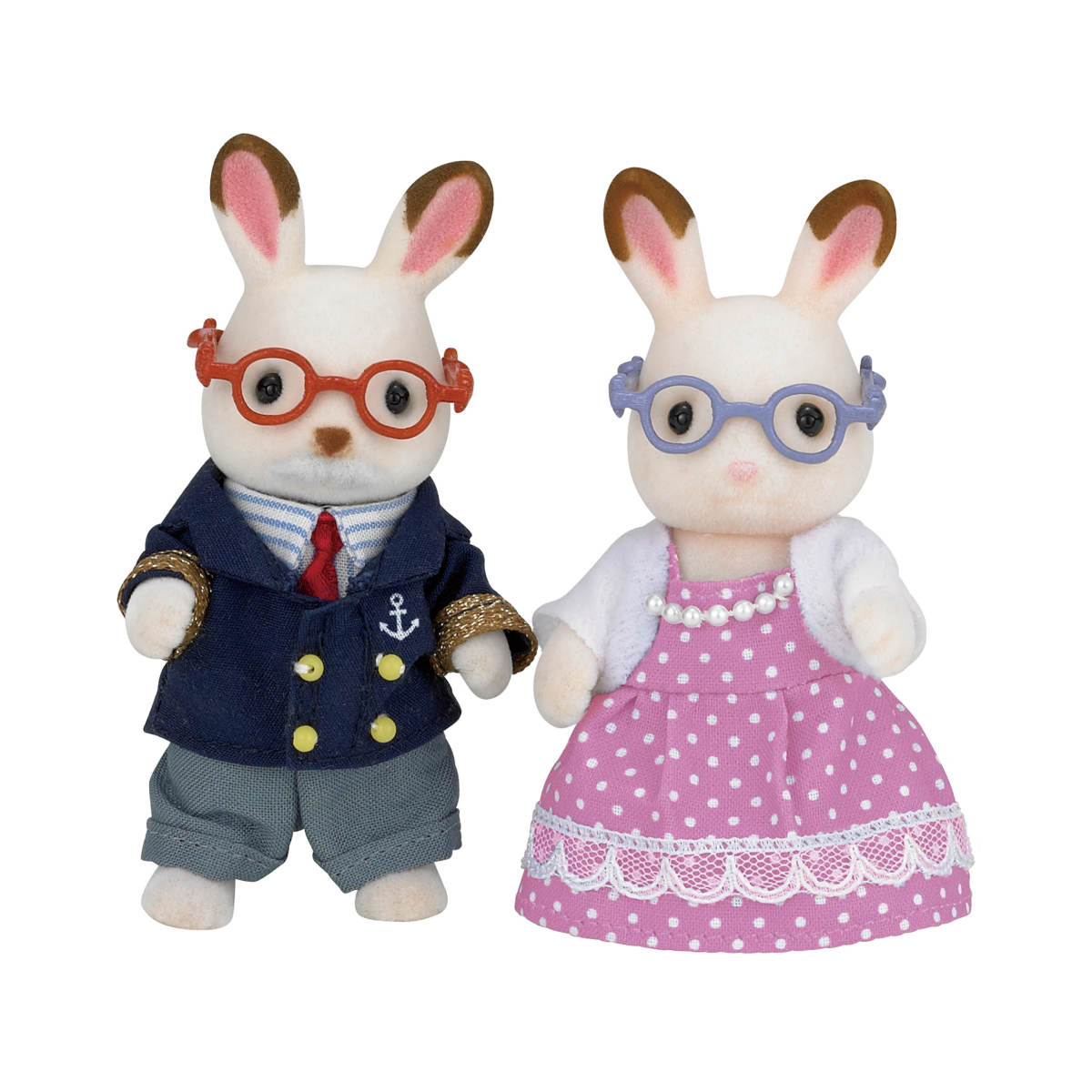 Calico Critters Chocolate Rabbit Grandparents