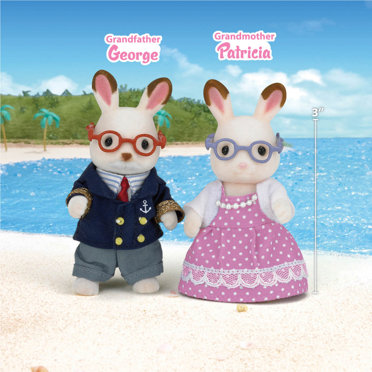 Calico Critters Chocolate Rabbit Grandparents