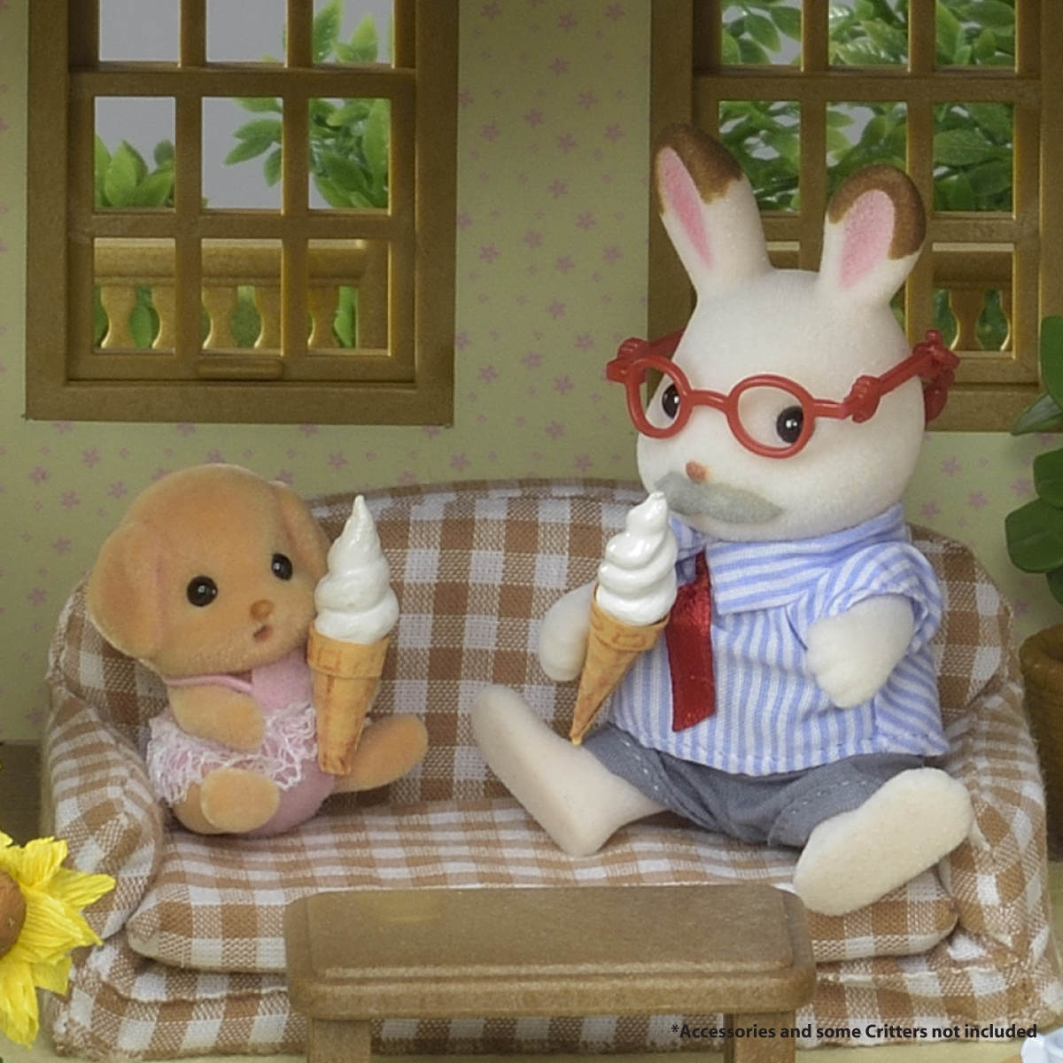Calico Critters Chocolate Rabbit Grandparents