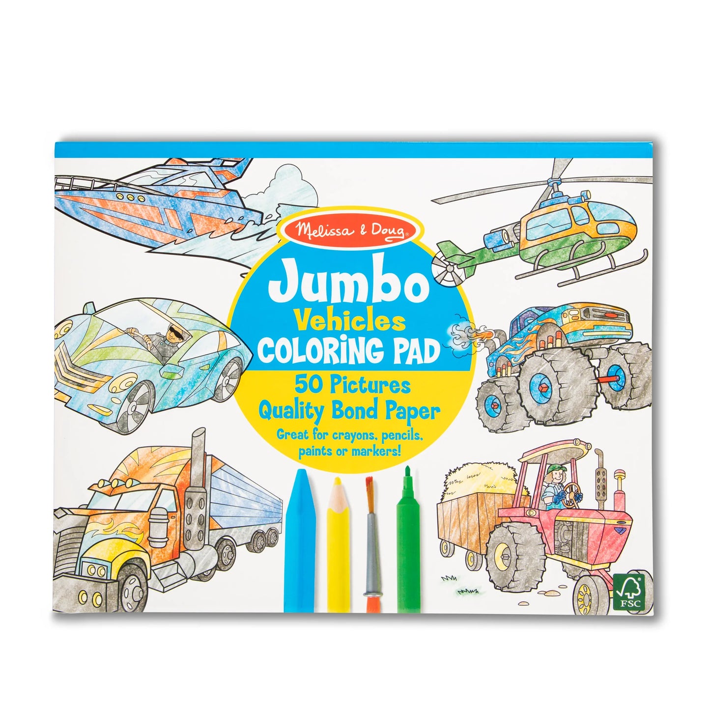 Vehicles Coloring Pad