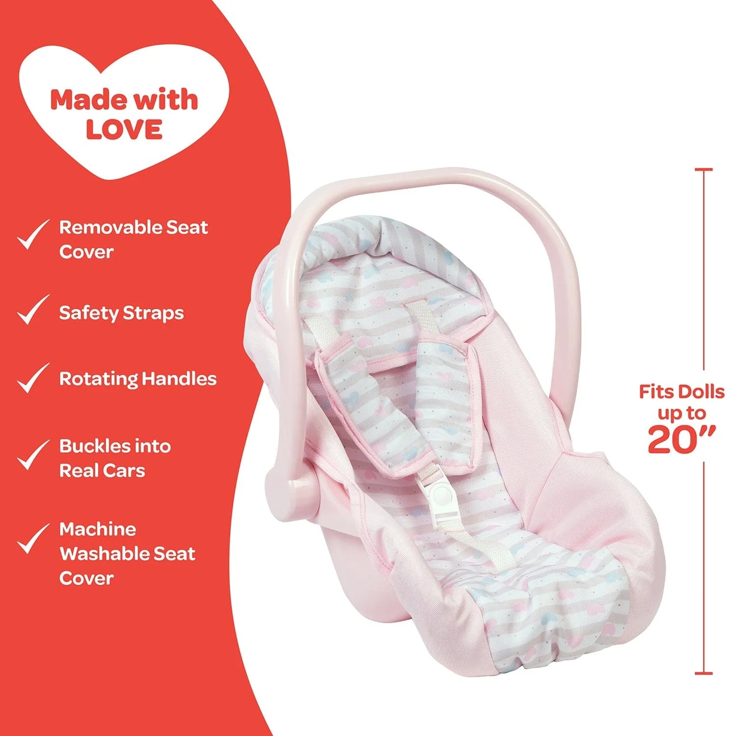 Pink Hearts Car Seat