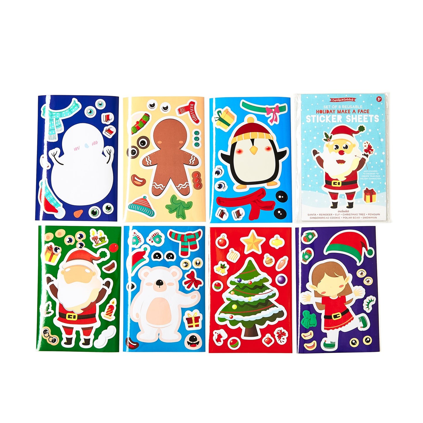 Christmas Make a Face Sticker Sheets