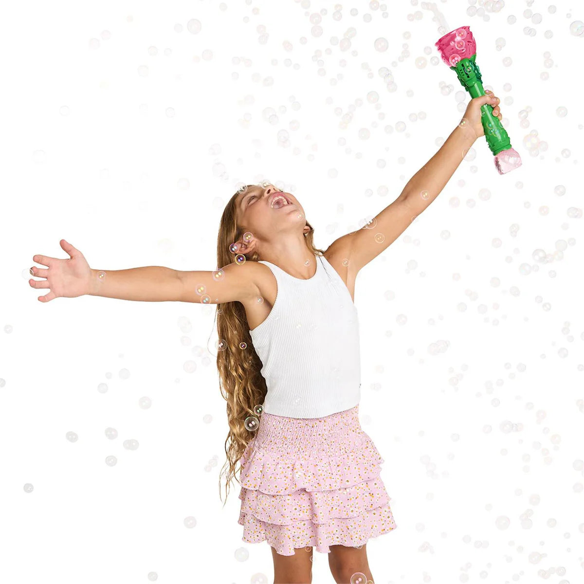 Pink Rose LED Bubble Wand