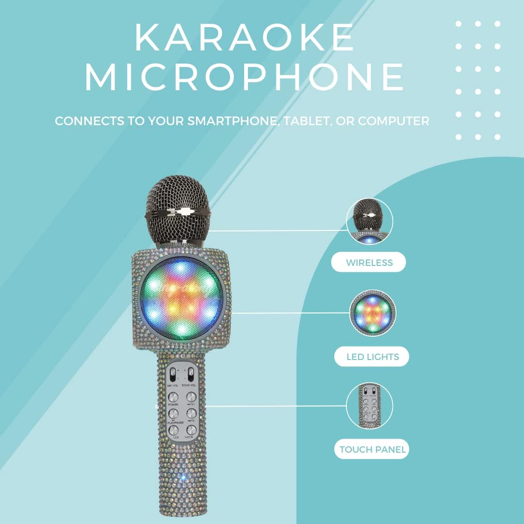 Silver Bling Karaoke Microphone