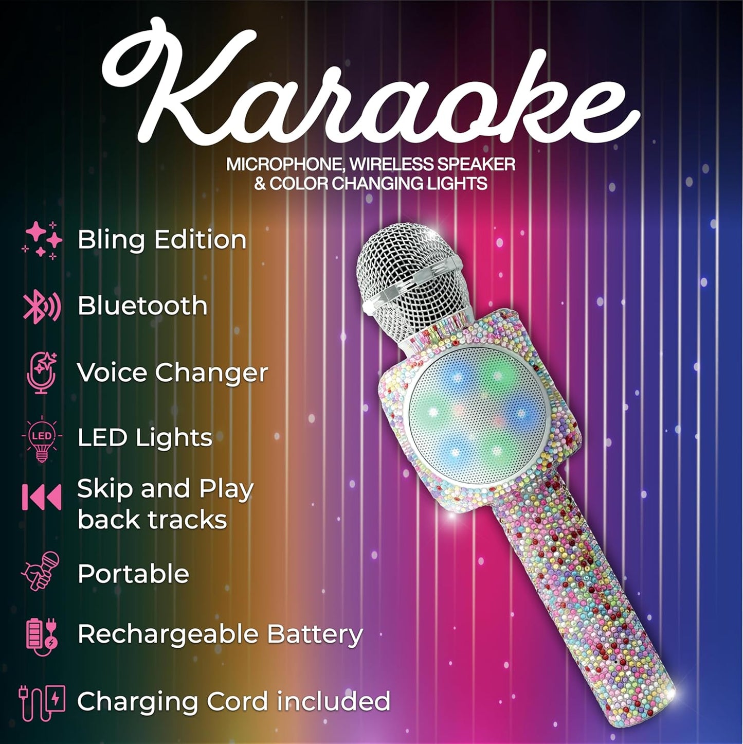 Confetti Bling Karaoke Microphone