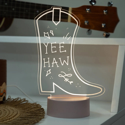 Cowboy Boot Light Up Acrylic Sign