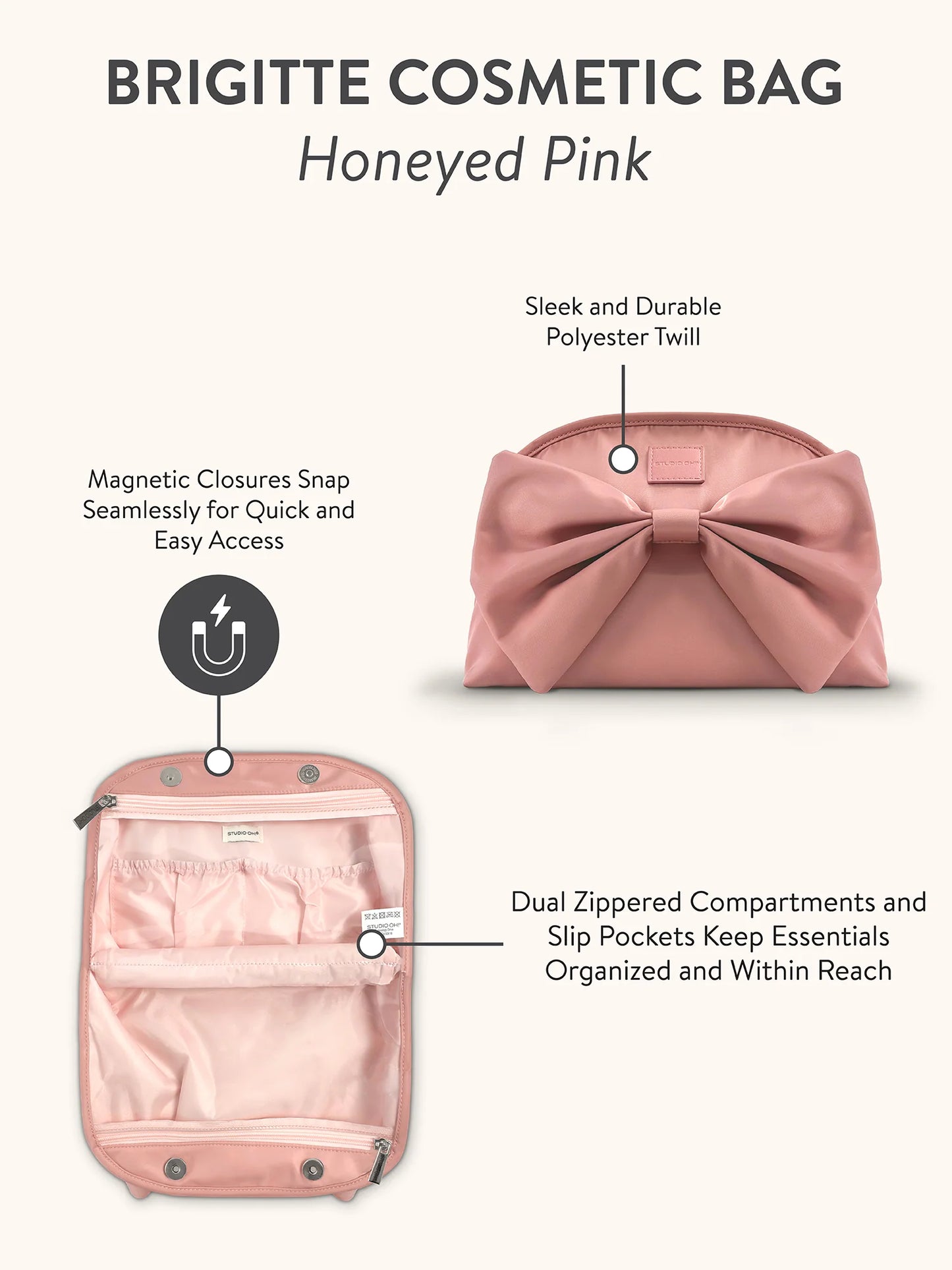 Pink Brigitte Cosmetic Bag