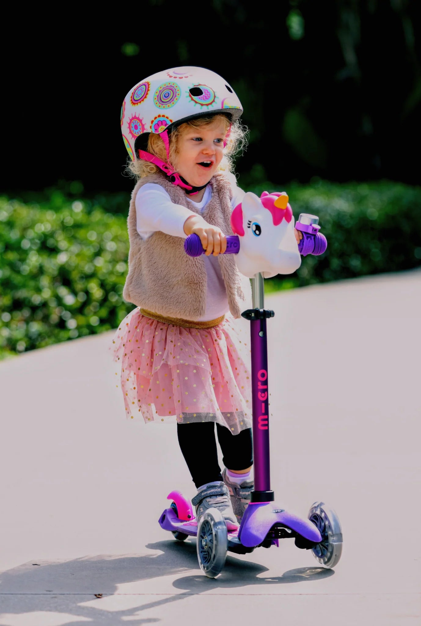 Purple Micro Mini LED Scooter