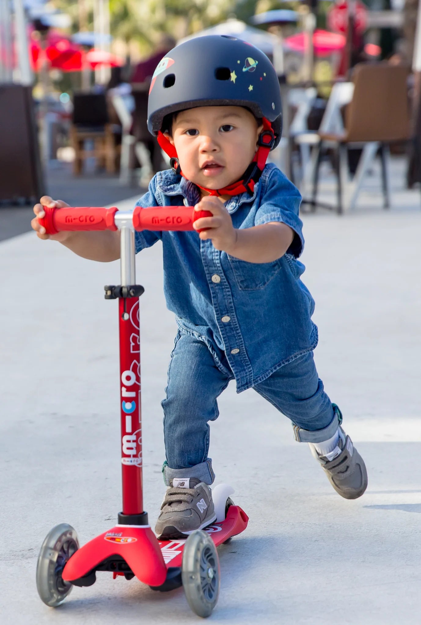 Red Micro Mini LED Scooter