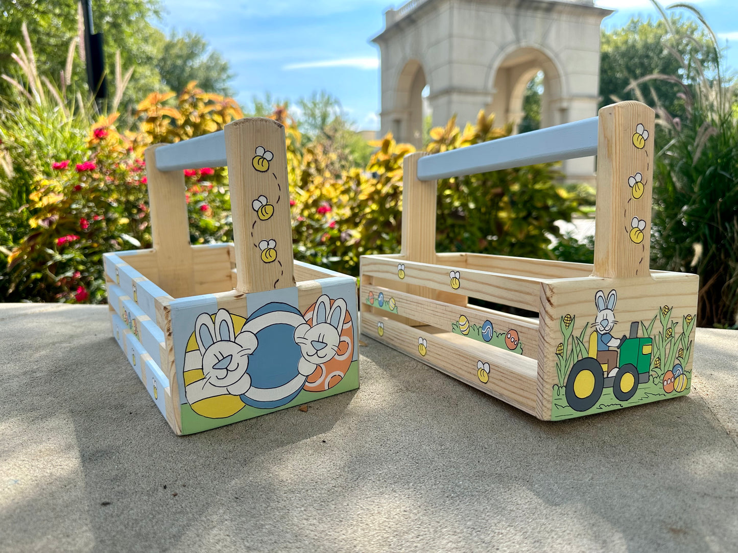 Easter Basket Slat Style Natural (Boy & Girl)