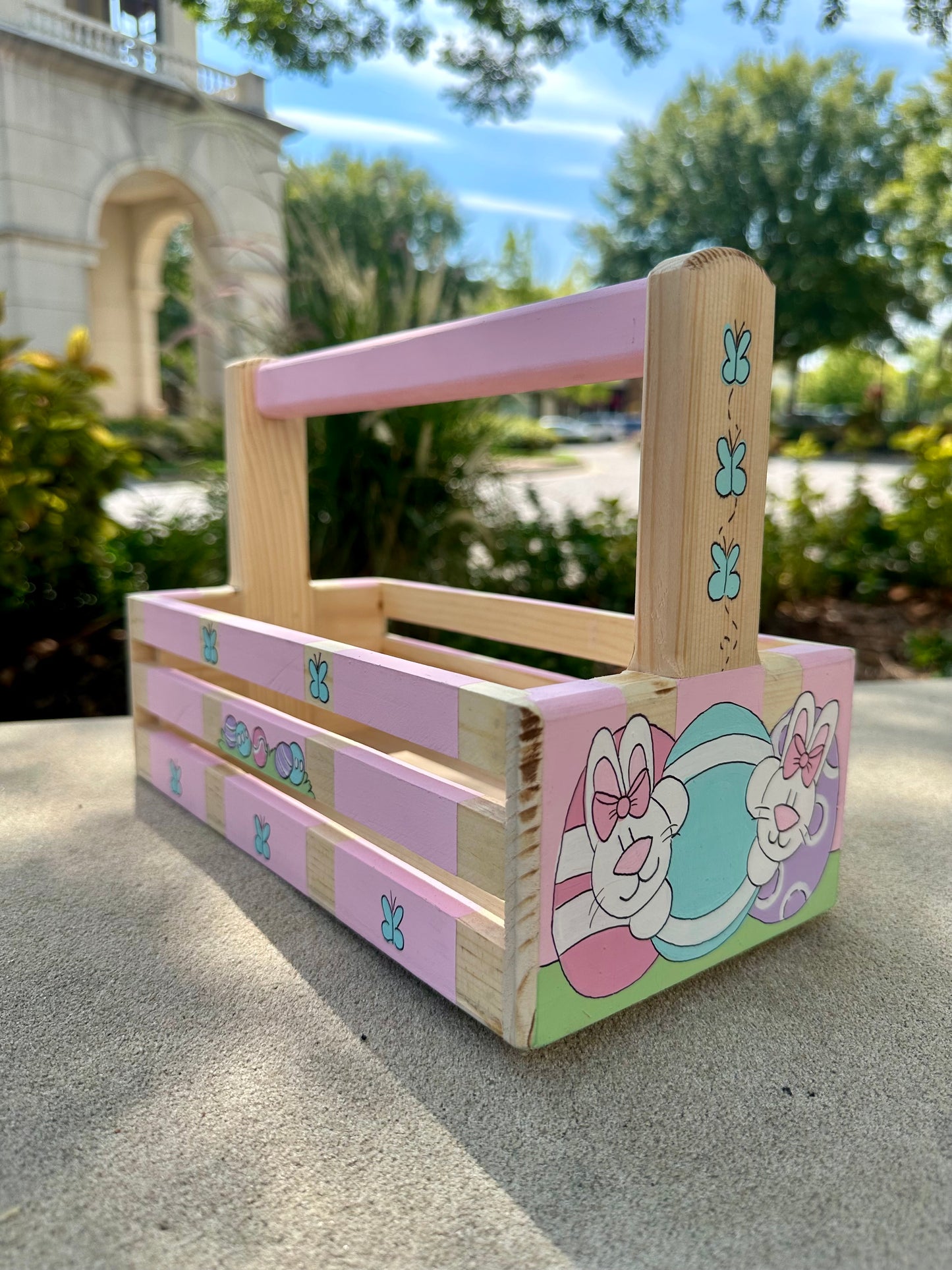 Easter Basket Slat Style Natural (Boy & Girl)