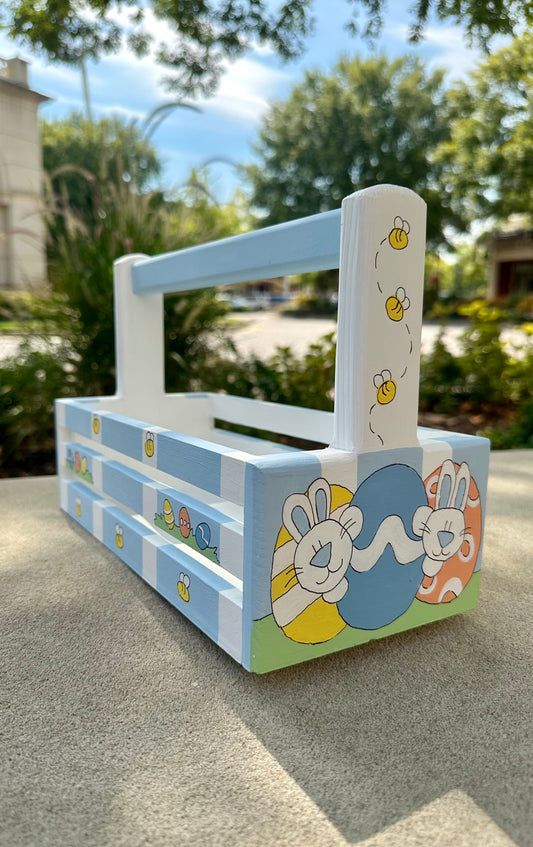 Easter Basket Slat Style White (Boy & Girl)