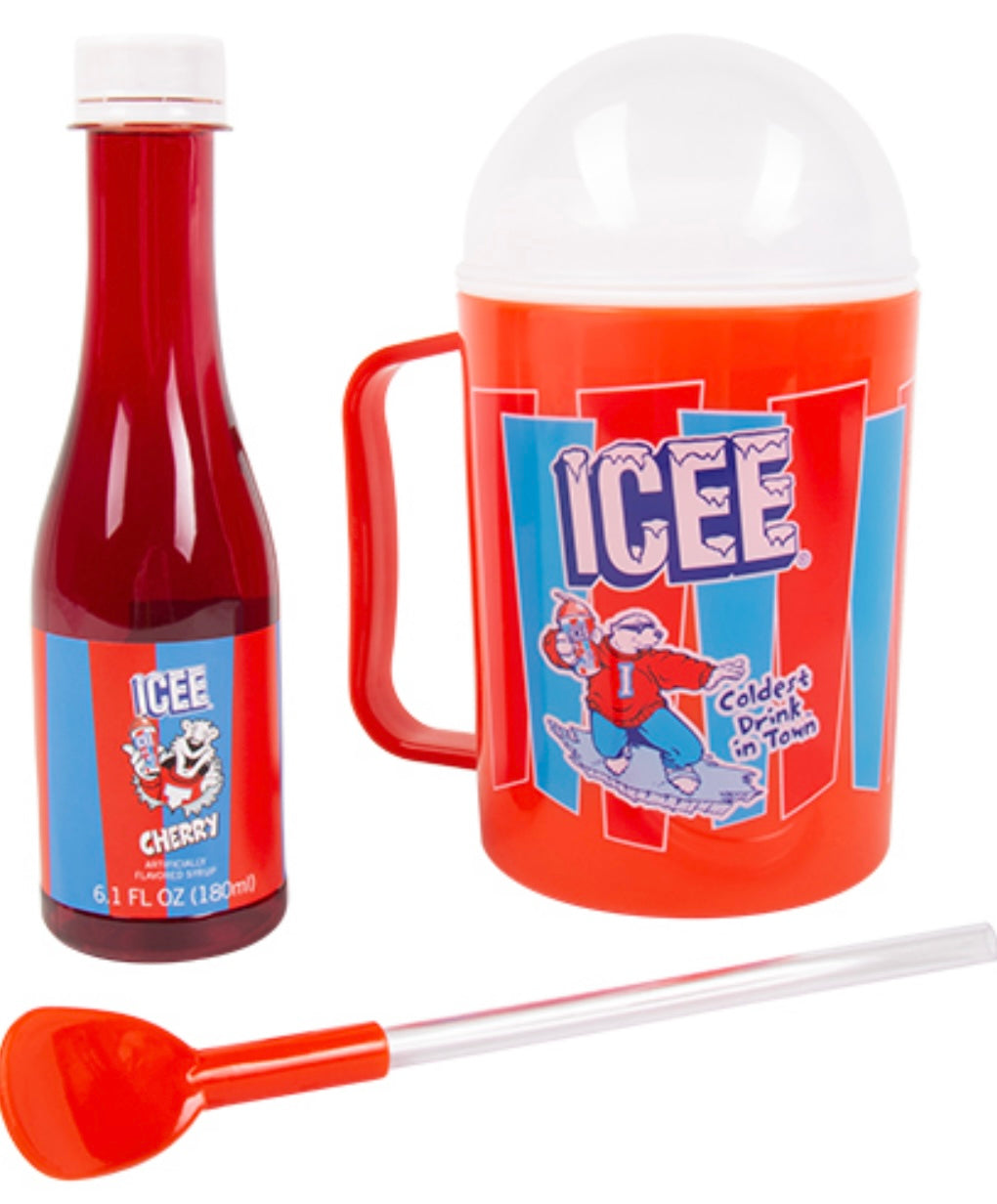 Red Cherry Icee Making Cup and Syrup Set