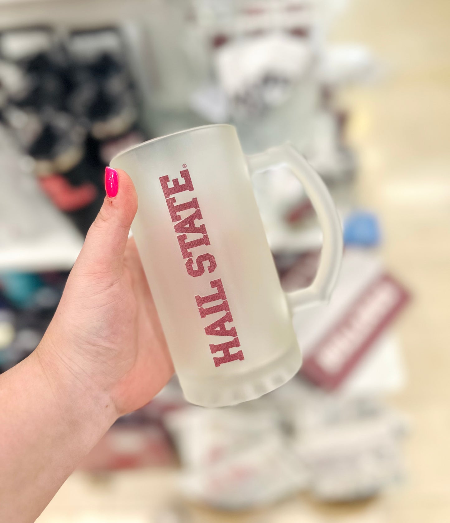 Hail State 16oz Frosted Glass