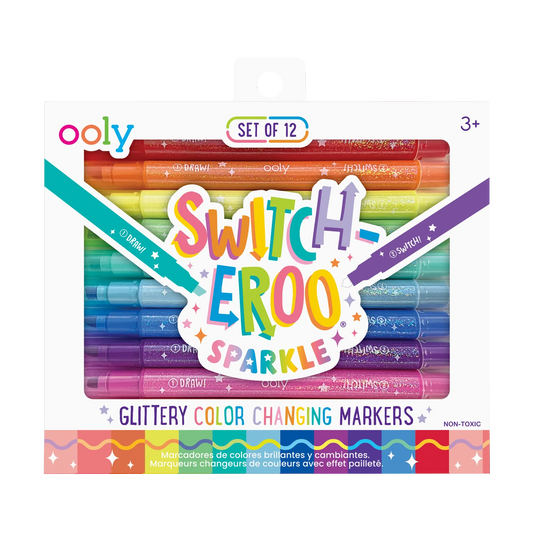 Switch-Eroo Sparkle Glittery Color Changing Markers Set of 12