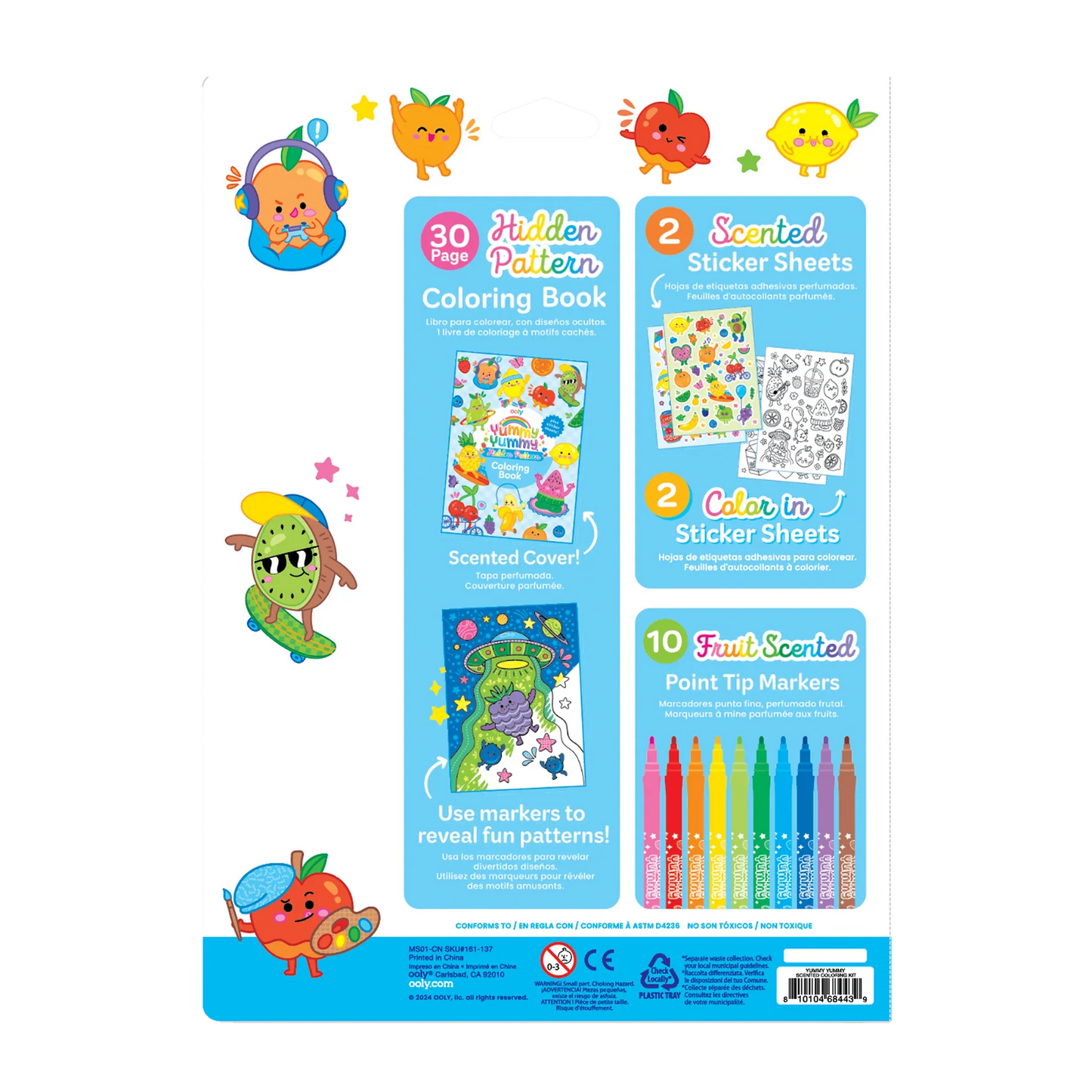 Yummy Yummy Scented Coloring Kit Markers Stickers Coloring Book
