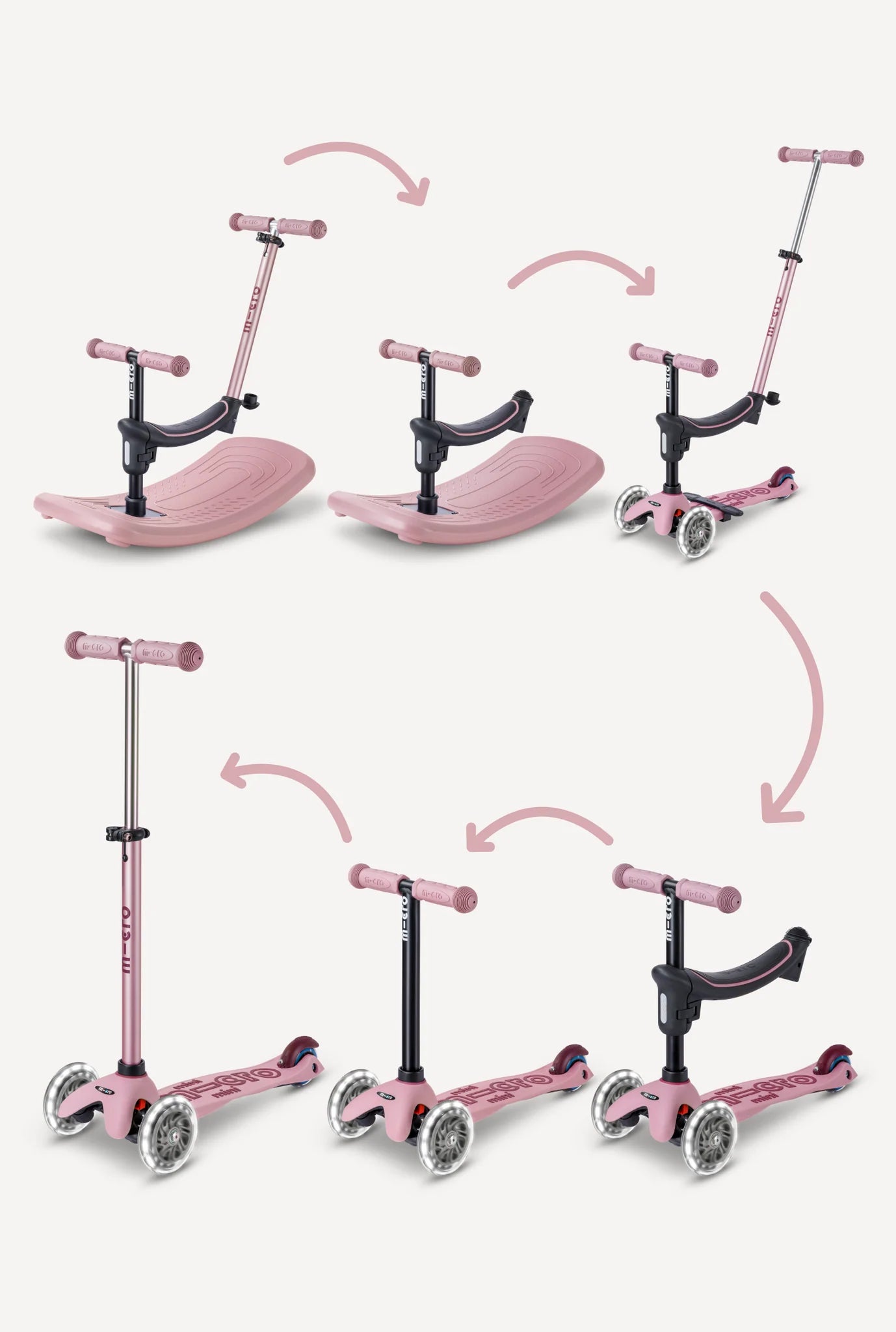 Micro Mini Rock & Go LED 6-in-1 Dusty Rose