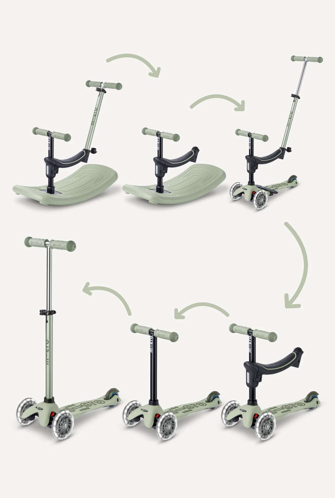 Micro Mini Rock & Go LED 6-in-1 Olive Sage