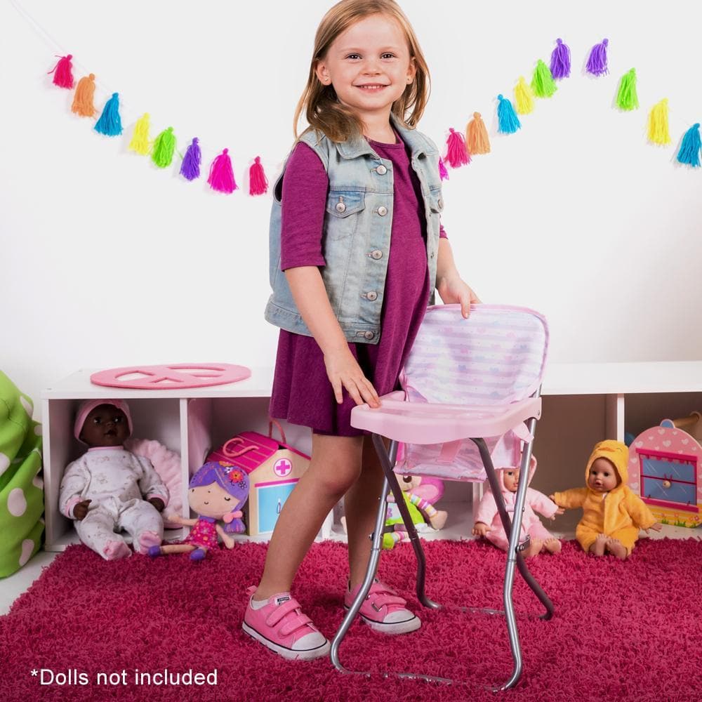 Pastel Pink Hearts Baby Doll High Chair