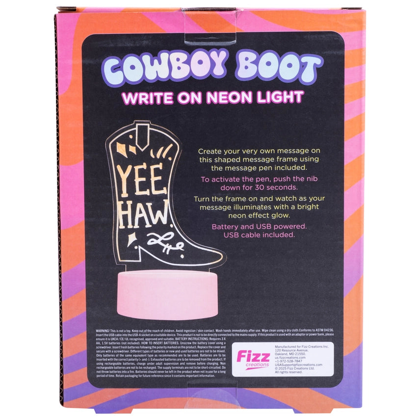 Cowboy Boot Light Up Acrylic Sign