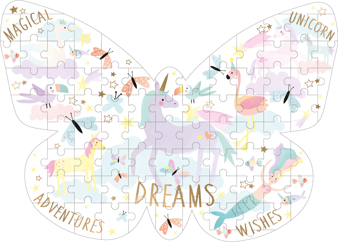 80pc Butterfly Shaped Fantasy Puzzle