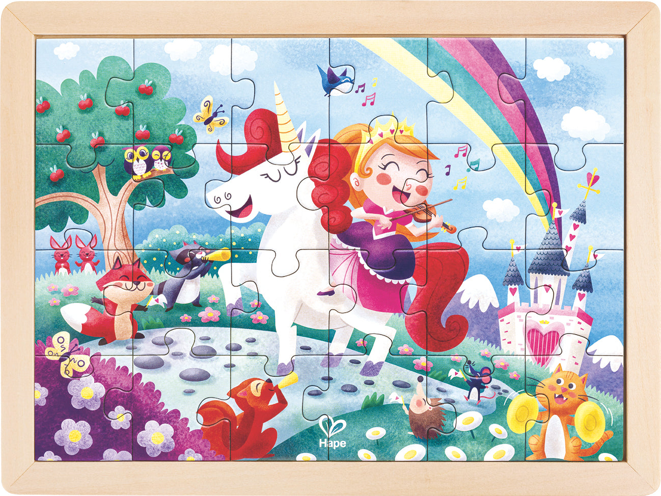 Unicorn Puzzle with Coloring Poster