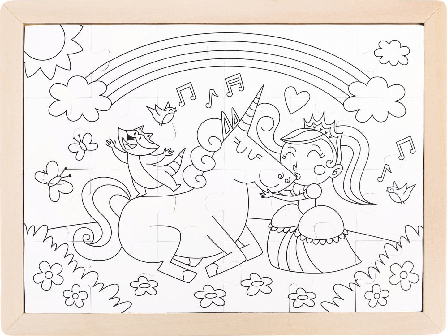 Unicorn Puzzle with Coloring Poster
