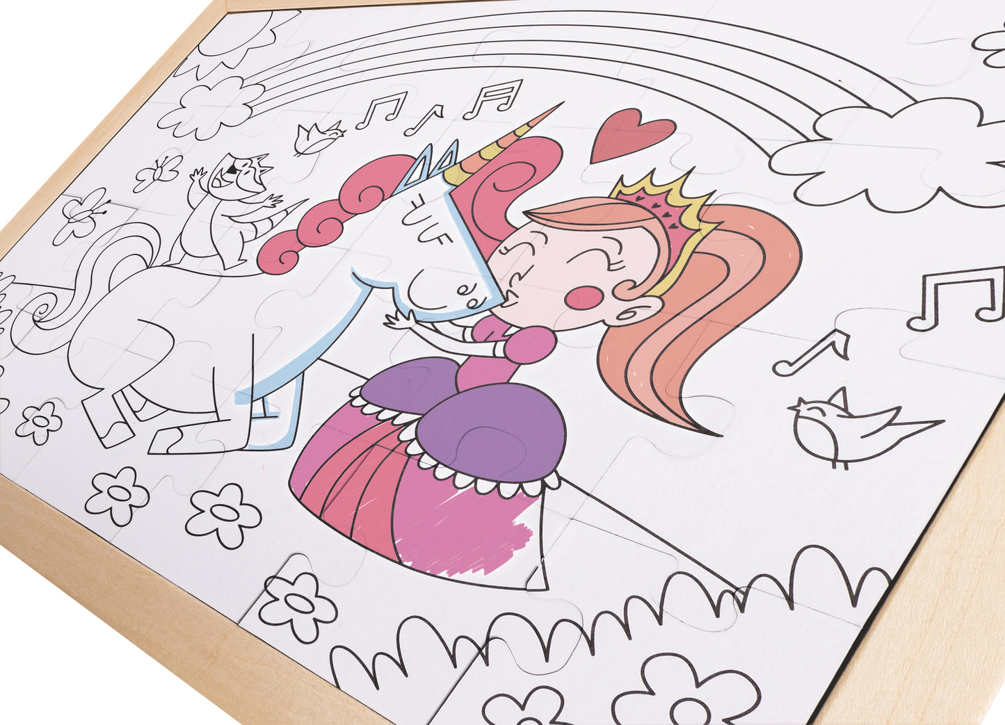 Unicorn Puzzle with Coloring Poster
