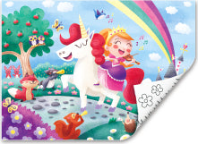 Unicorn Puzzle with Coloring Poster