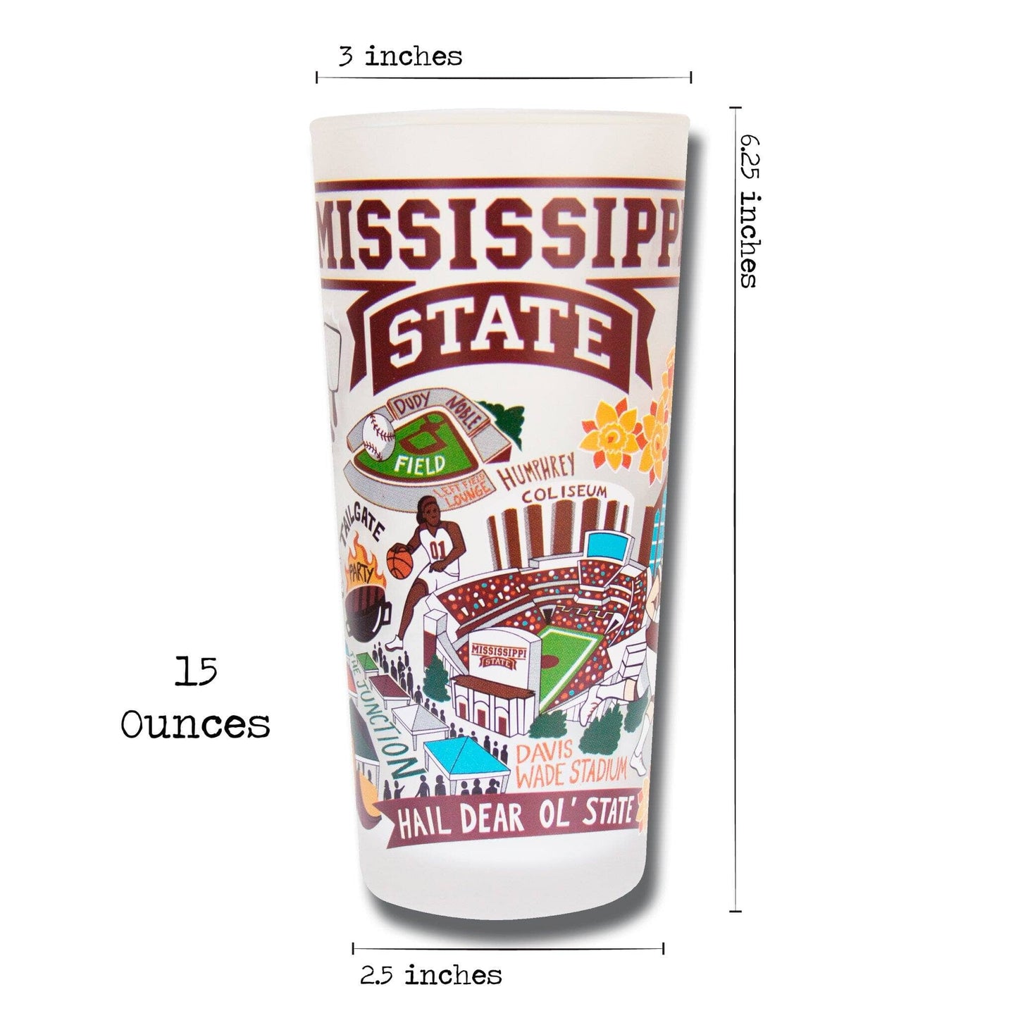 Mississippi State Drinking Glass