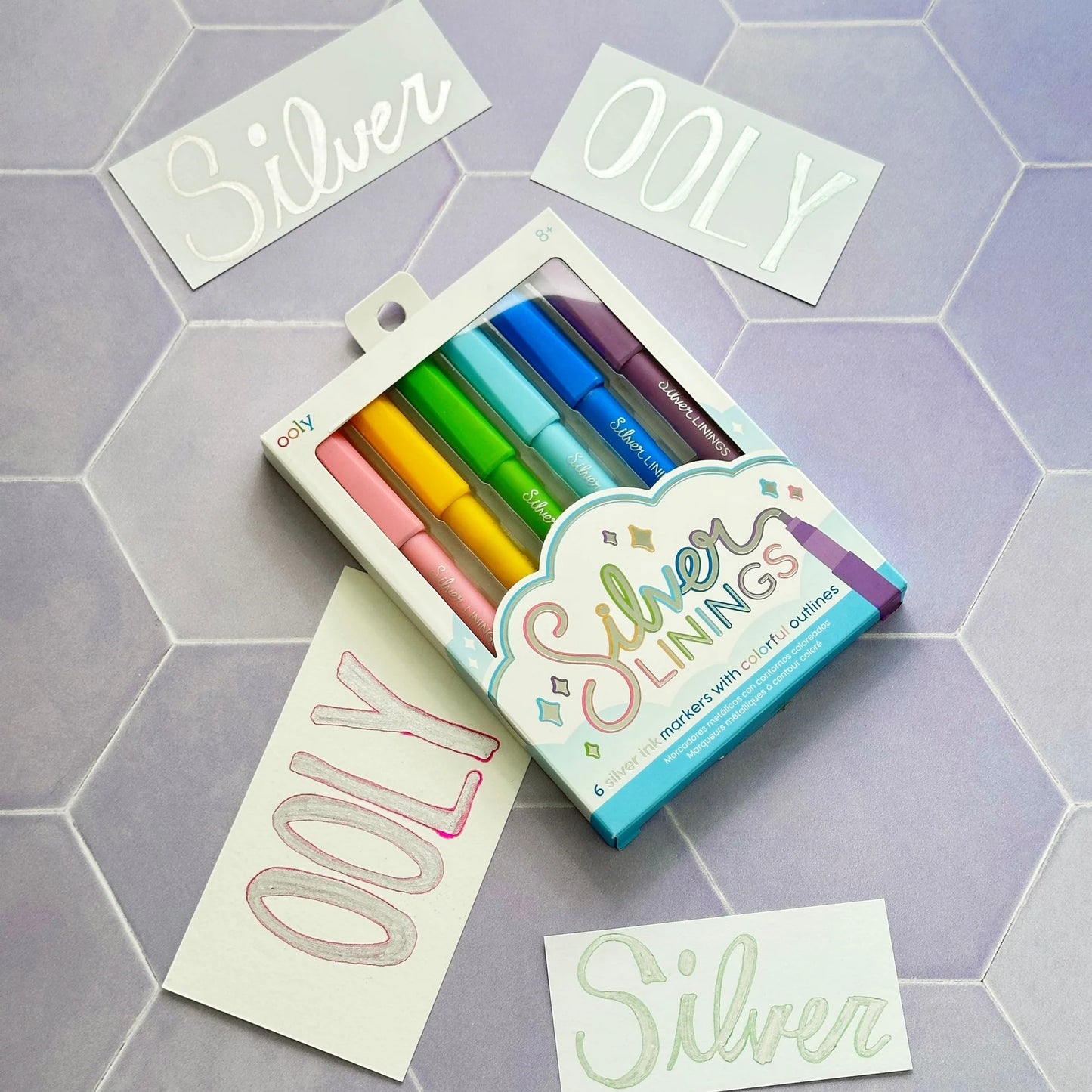 Silver Linings Outline Markers Set of 6