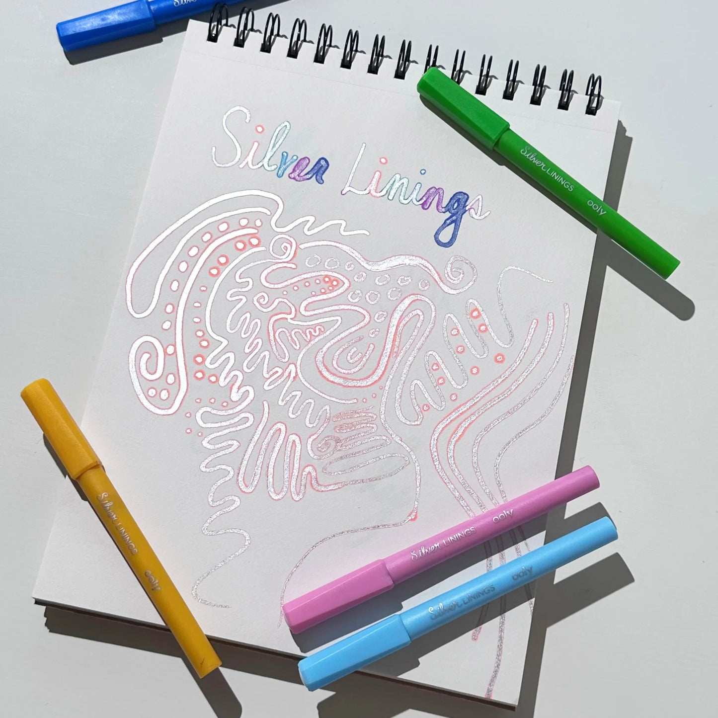 Silver Linings Outline Markers Set of 6