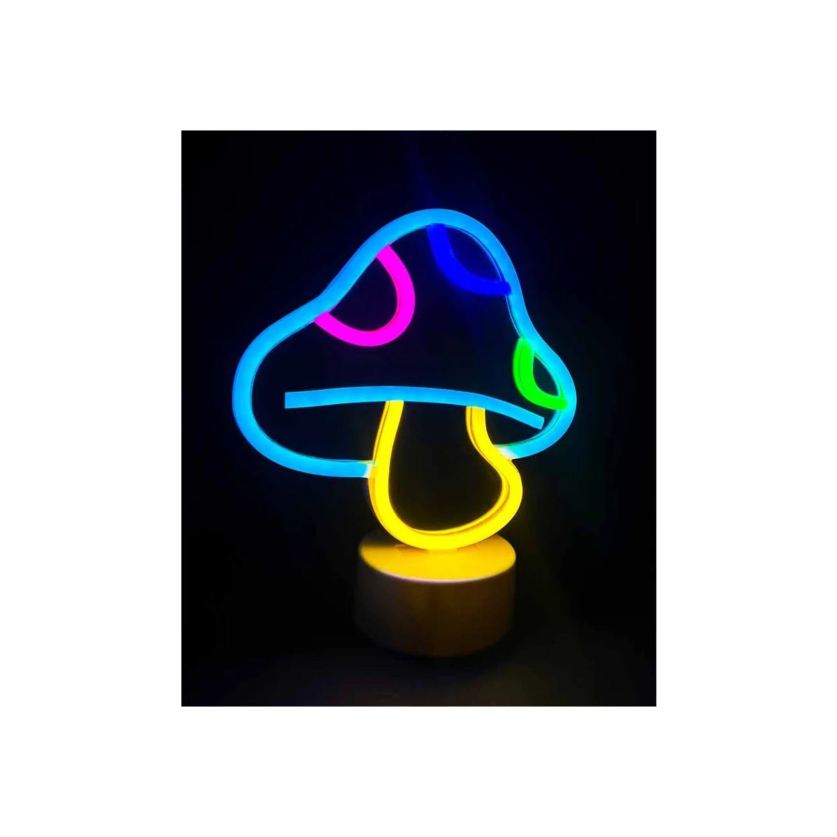 Neon Mirror Mushroom Light