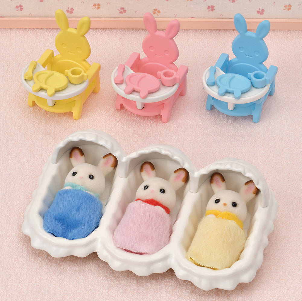 Calico Critters Chocolate Rabbit Triplet Set