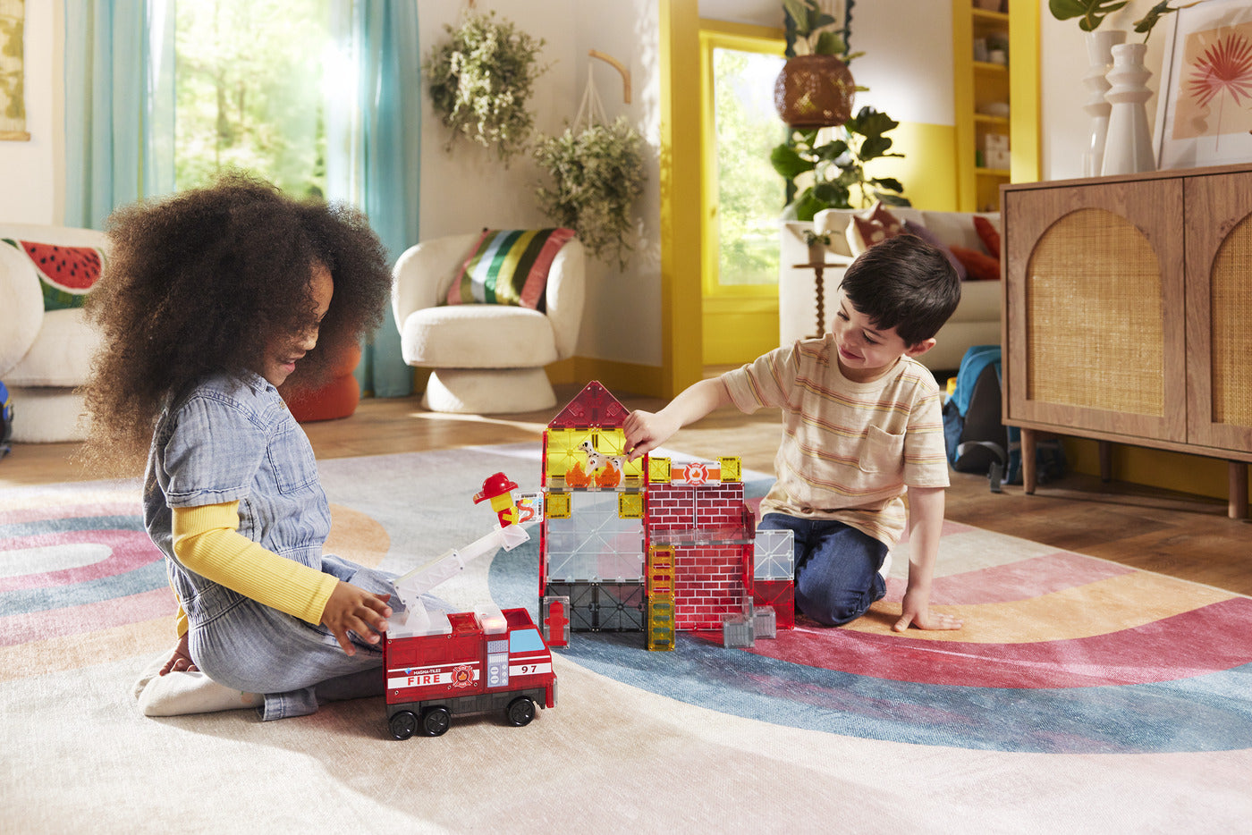 Magna-Tiles Fire Station 55 Piece Set