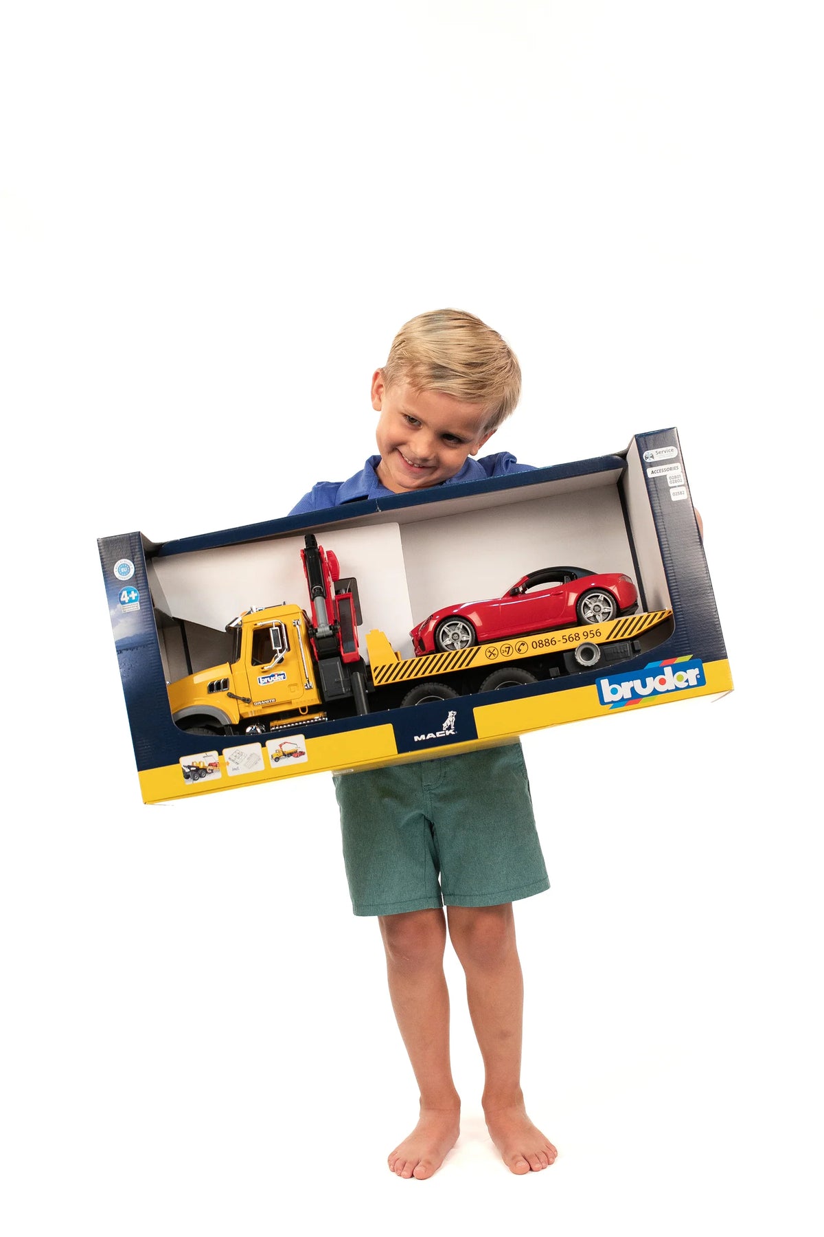 Bruder Mack Granite Tow Truck with Roadster