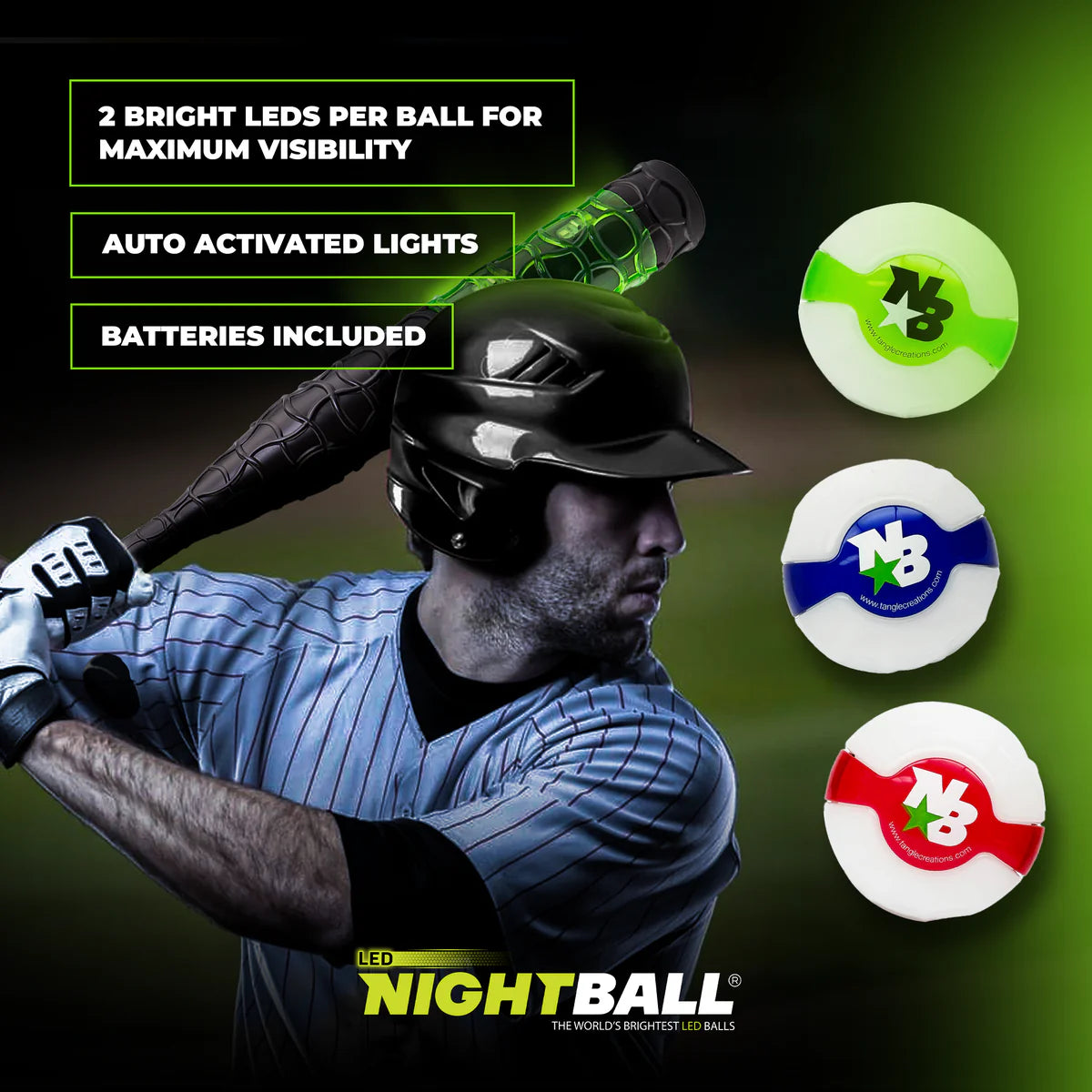 Nightball Baseball Set of 3