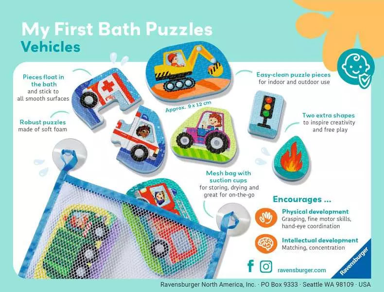 Play+ Vehicles My First Bath Puzzles