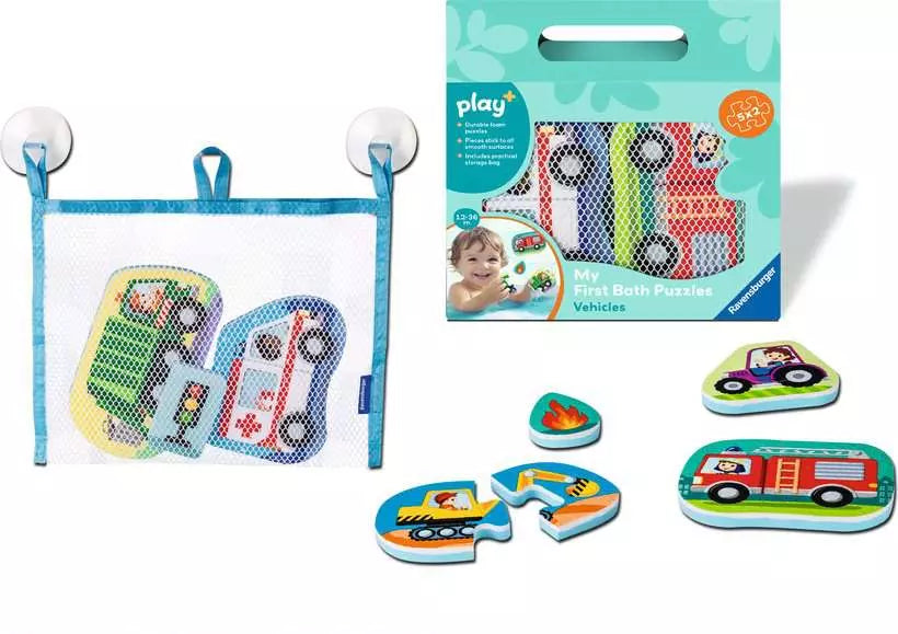 Play+ Vehicles My First Bath Puzzles