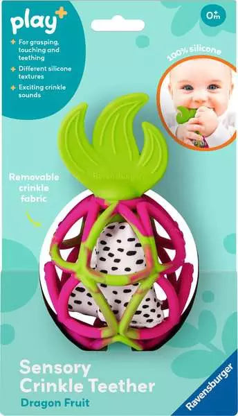 Play+ Dragon Fruit Sensory Crinkle Teether