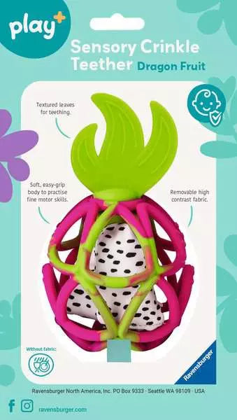 Play+ Dragon Fruit Sensory Crinkle Teether