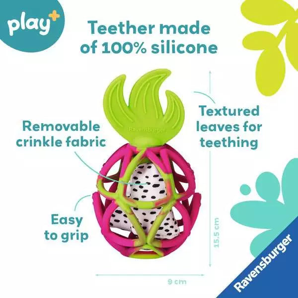 Play+ Dragon Fruit Sensory Crinkle Teether