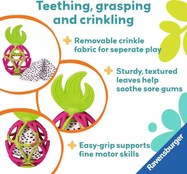 Play+ Dragon Fruit Sensory Crinkle Teether