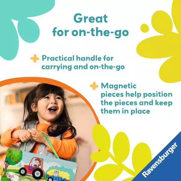 Play+ On the Farm Magnetic Wooden Count & Play Puzzle