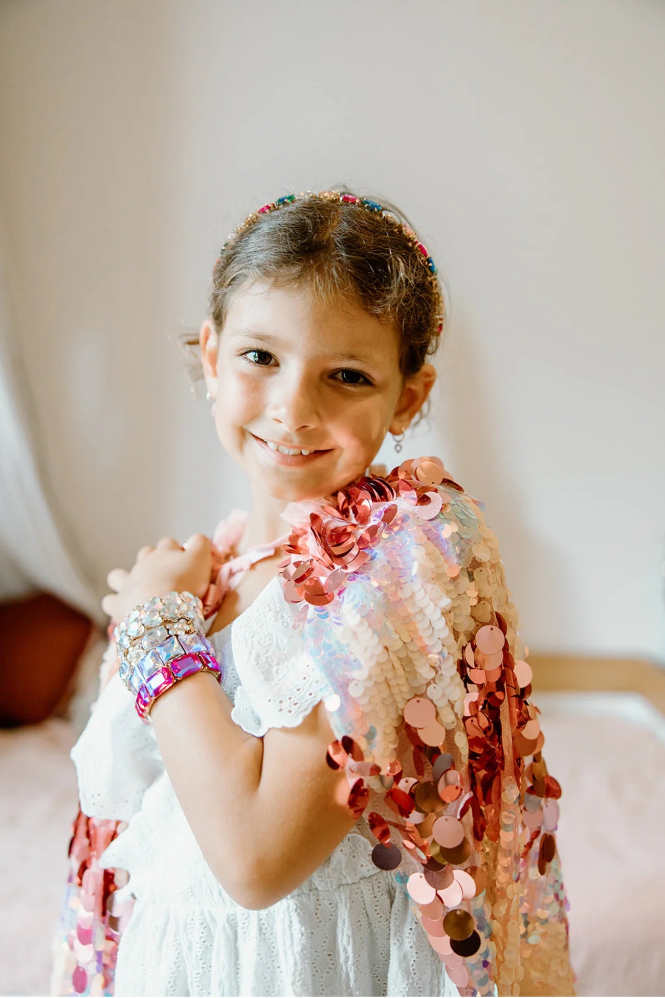 The 5th Avenue Pink Paillette Cape