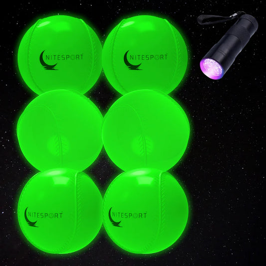 Electric Lime Glow in the Dark Nite Ball 6pk