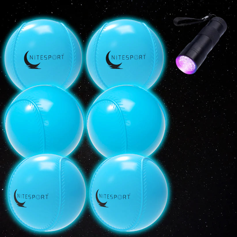 Aquamarine Glow in the Dark Nite Ball 6pk