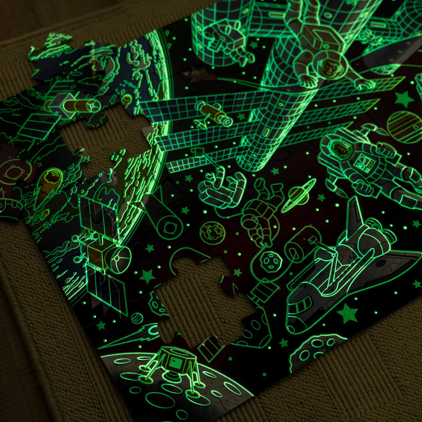 Glow-in-the-Dark Outer Space Floor Puzzle
