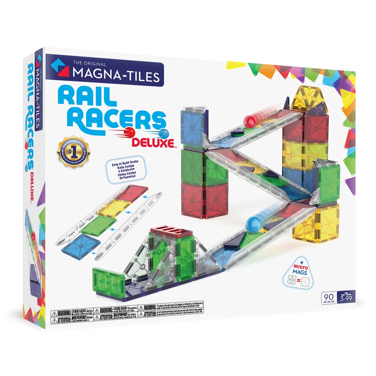 Magna-Tiles Rail Racers Deluxe 90 Piece Set