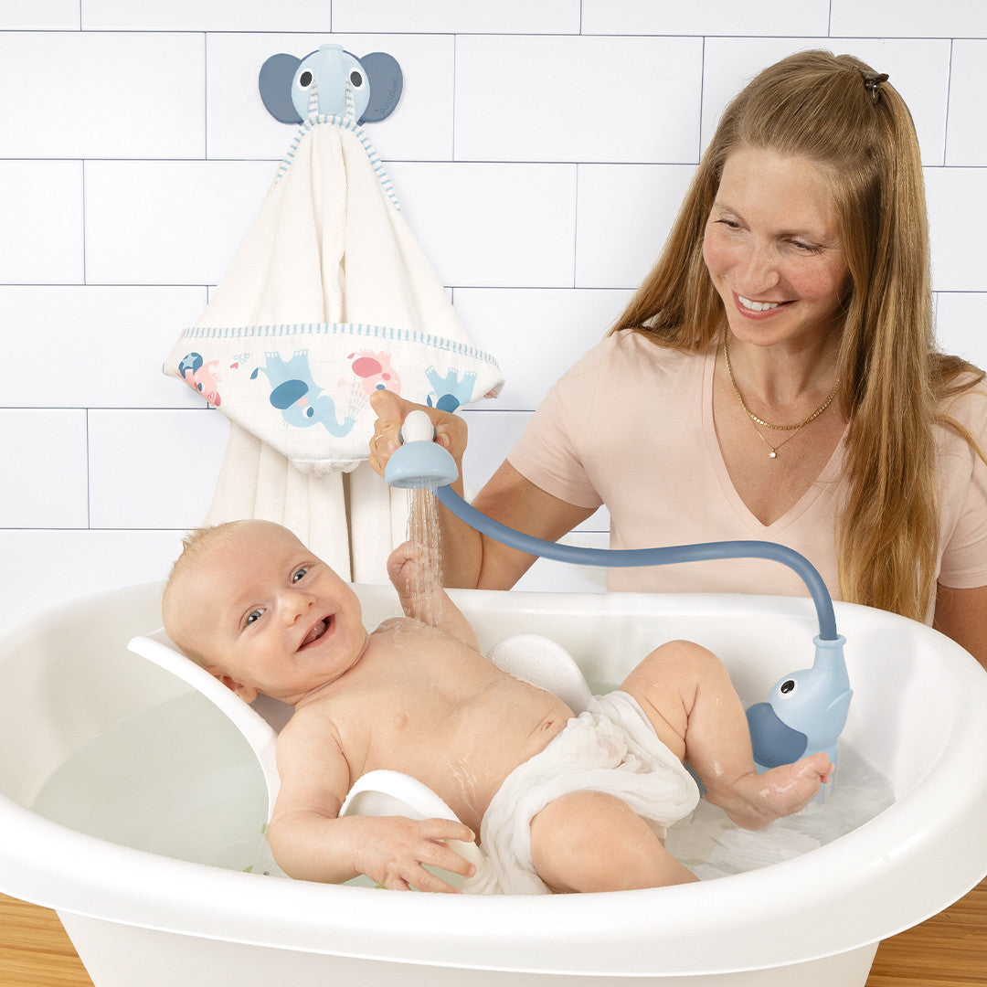 Blue Elephant Shower Set